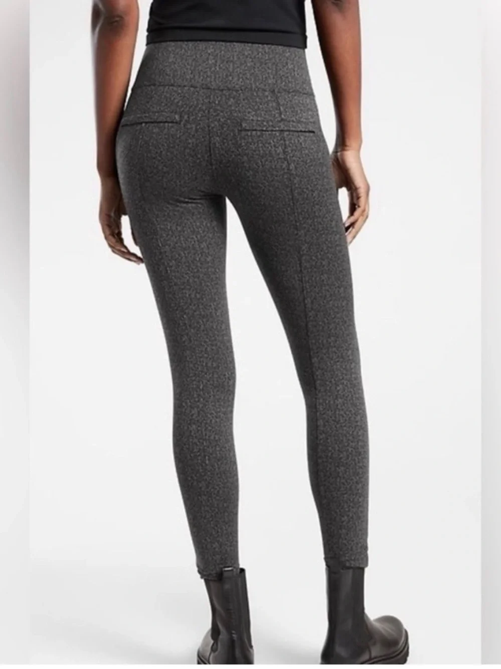 Athleta Delancey Charcoal Gray Ponte High-Rise Skinny Leggings